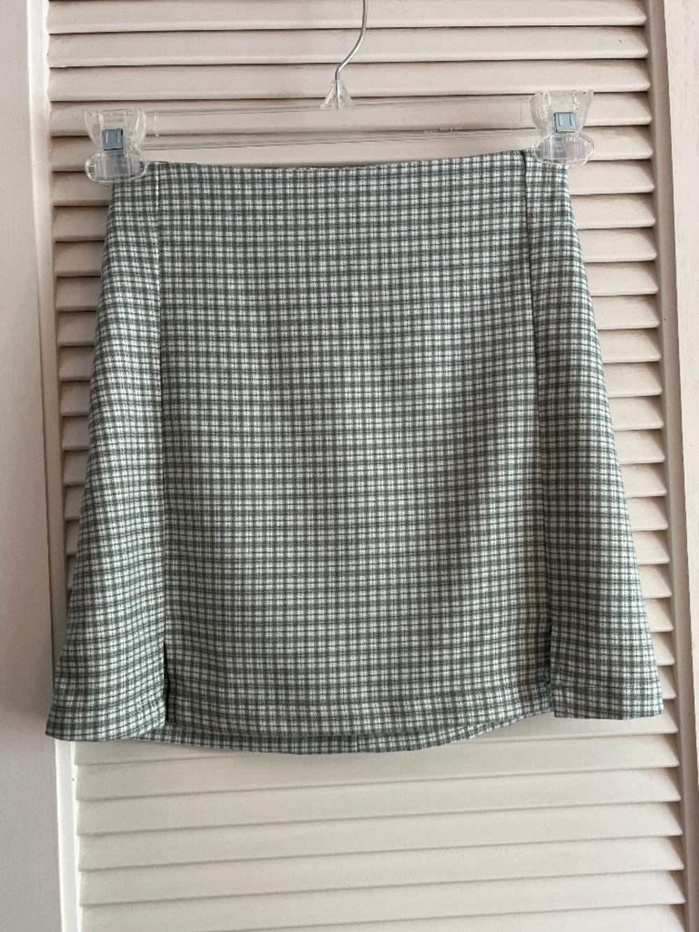 John Galt Brandy Melville Green Checked A-Line Mini Skirt Size XS (est) - Picture 9 of 9